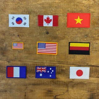 Sticker/Patch vải Cờ các nước dùng ủi/là trang trí cho quần áo Jeans, mũ nón, phụ kiện, túi xách, balo ...v