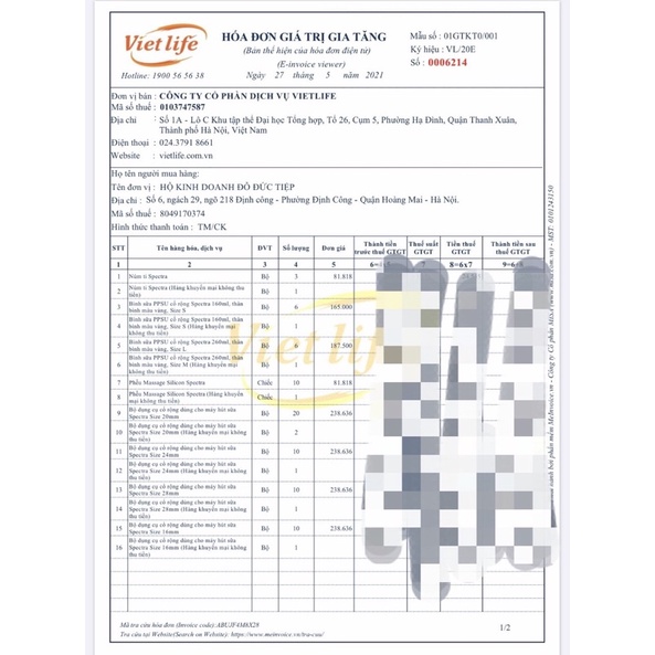 Phễu hút sữa cổ liền Size 15-16-17-19-21-24-27-30 dùng cho máy hút sữa Spectra, Cimilre