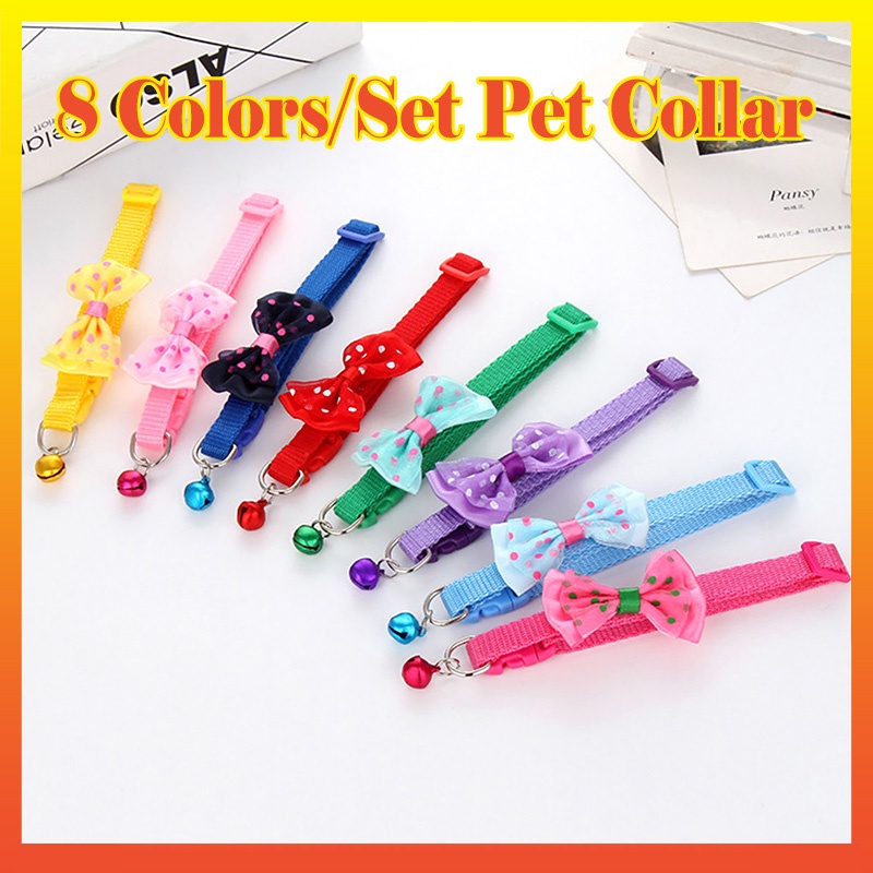 Set 8 Vòng Cổ Chấm Bi Dễ Thương Cho Thú Cưng