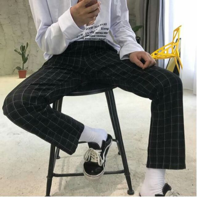 PLAID PANTS - CARO ĐEN - CARO ĐỎ - SỌC VUÔNG | BigBuy360 - bigbuy360.vn