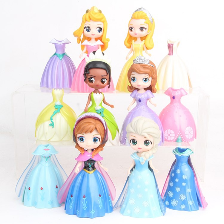 Búp Bê Thay Váy - Gồm 06 Búp Bê + 12 Váy ( Mẫu Lớn )