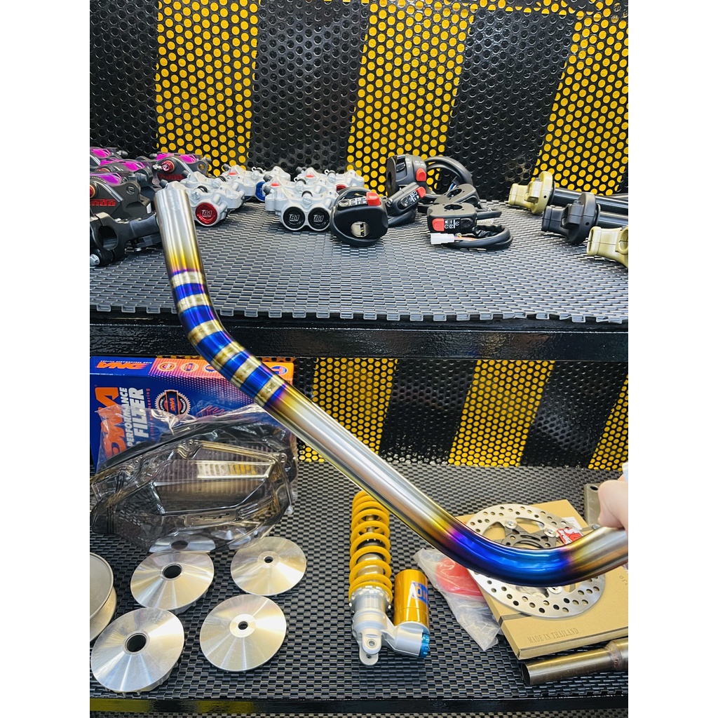 Cổ titan pô Zin cho các dòng xe Vario/SHVN/Airblade 100% Titan tản nhiệt nhanh