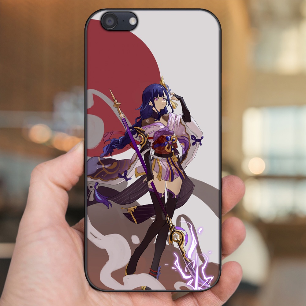 Ốp lưng Oppo A71 viền đen in hình Raiden Shogun Genshin Impact