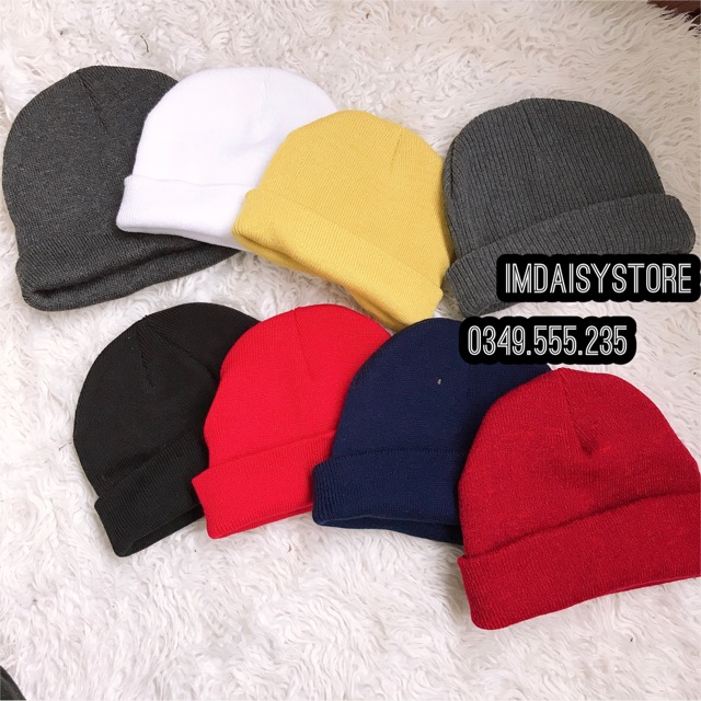Combo 10 mũ len beanie mini