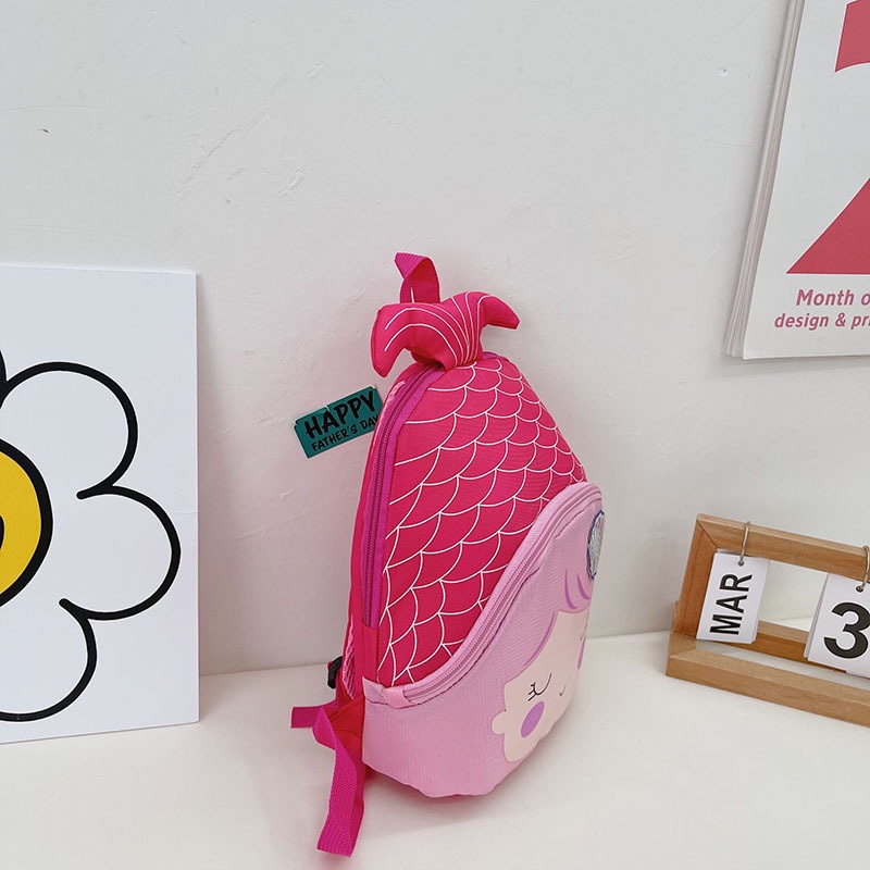 Ba Lô Đi Học Vải Nylon Nhẹ In Hoạt Hình Nàng Tiên Cá Kiểu Hàn Quốc Xinh Xắn Cho Bé Mẫu Giáo