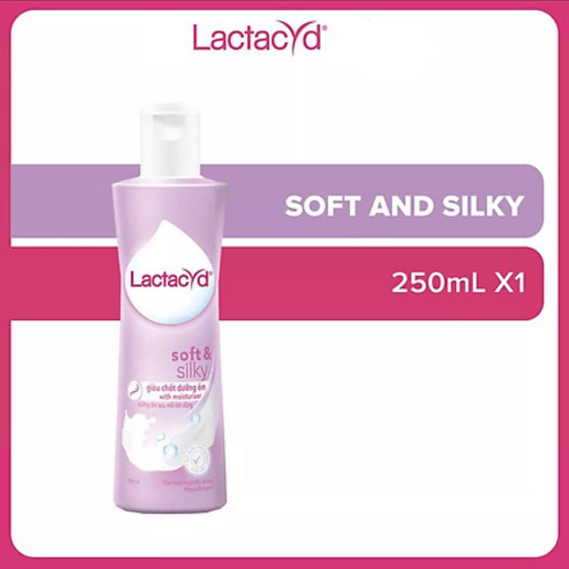 LACTACYD SOFT&amp; SILKY - DUNG DỊCH DƯỠNG ẨM VỆ SINH PHỤ NỮ HÀNG NGÀY