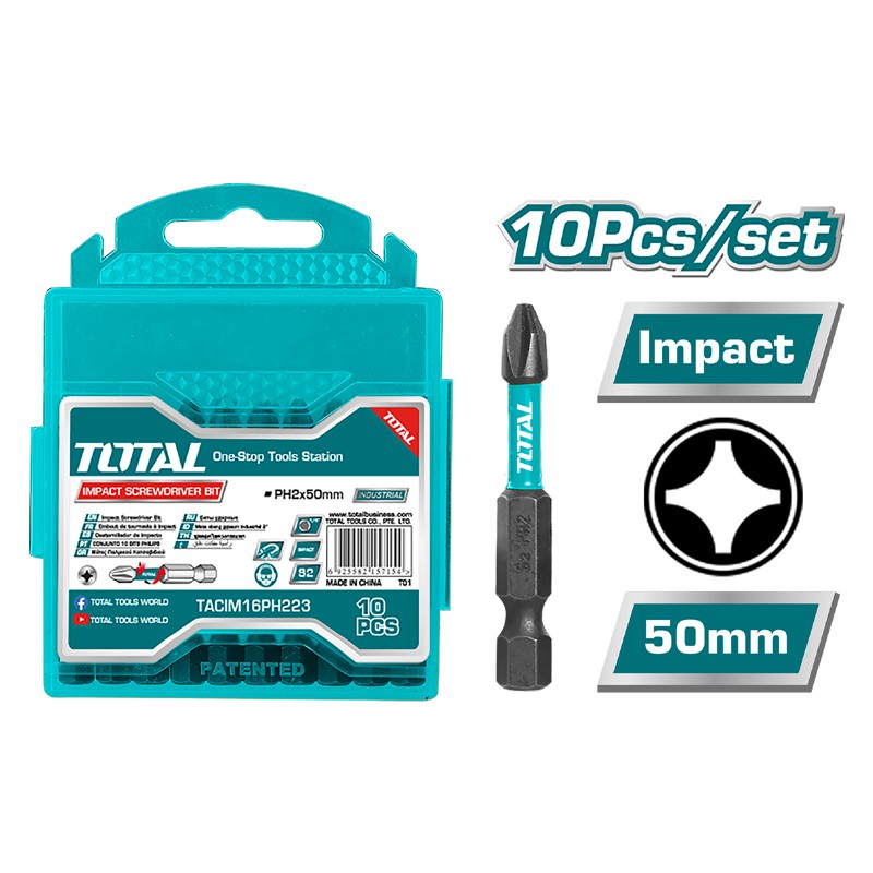 Mũi bắt vít PH2x50mm (có nam châm hít) total TACIM16PH223