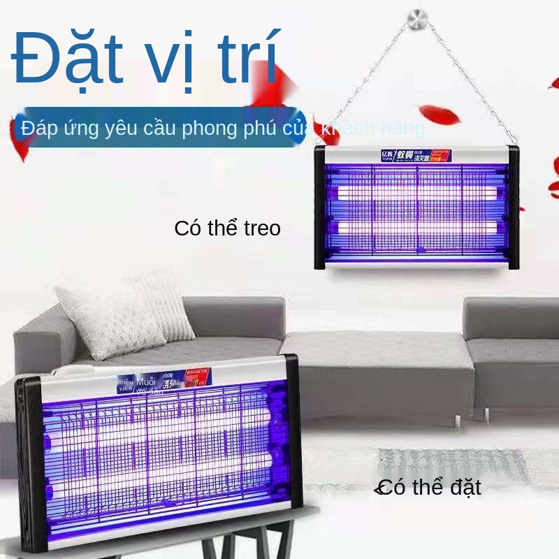 đèn diệt muỗi ruồi nhà hàng quán ăn cửa đồ chống hiện vật bẫy treo tường