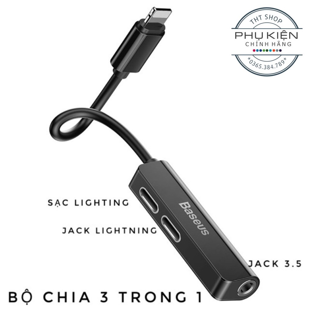 JACK CHUYỂN 3 in 1 BASEUS VỪA SẠC VỪA NGHE BẢO HÀNH CHÍNH HÃNG 6 THÁNG.