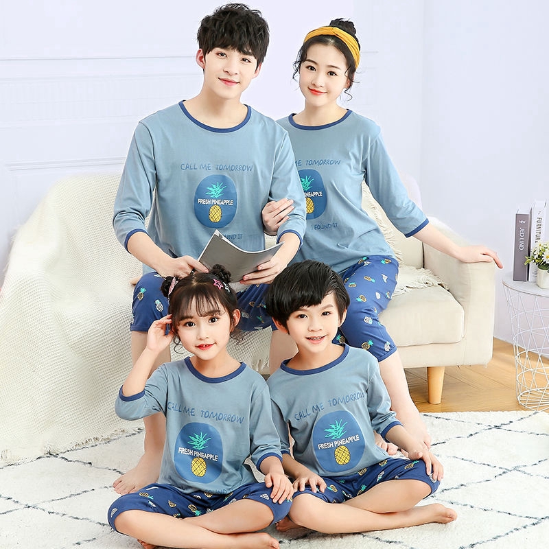 Bộ Đồ Ngủ Pijama Dài Tay In Họa Tiết Dễ Thương Cho Cả Gia Đình