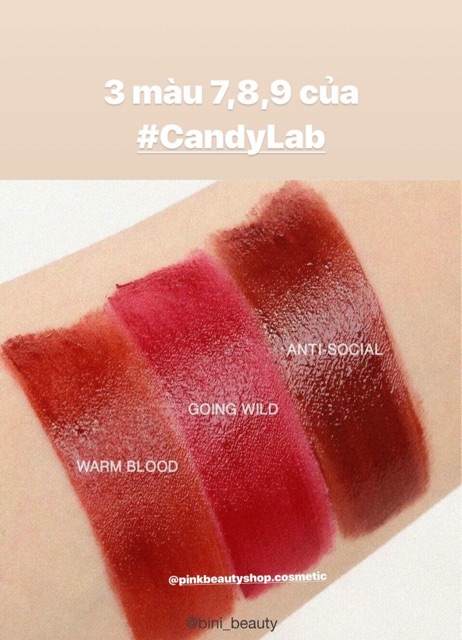 Son kem Candy Lab Cream Pop The Velvet Lip Color