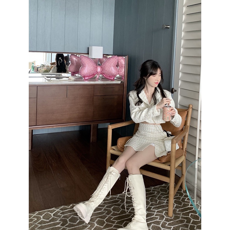 SET DẠ TWEED KÈM CHÂN VÁY SIÊU XINH THỜI TRANG NỮ THU ĐÔNG