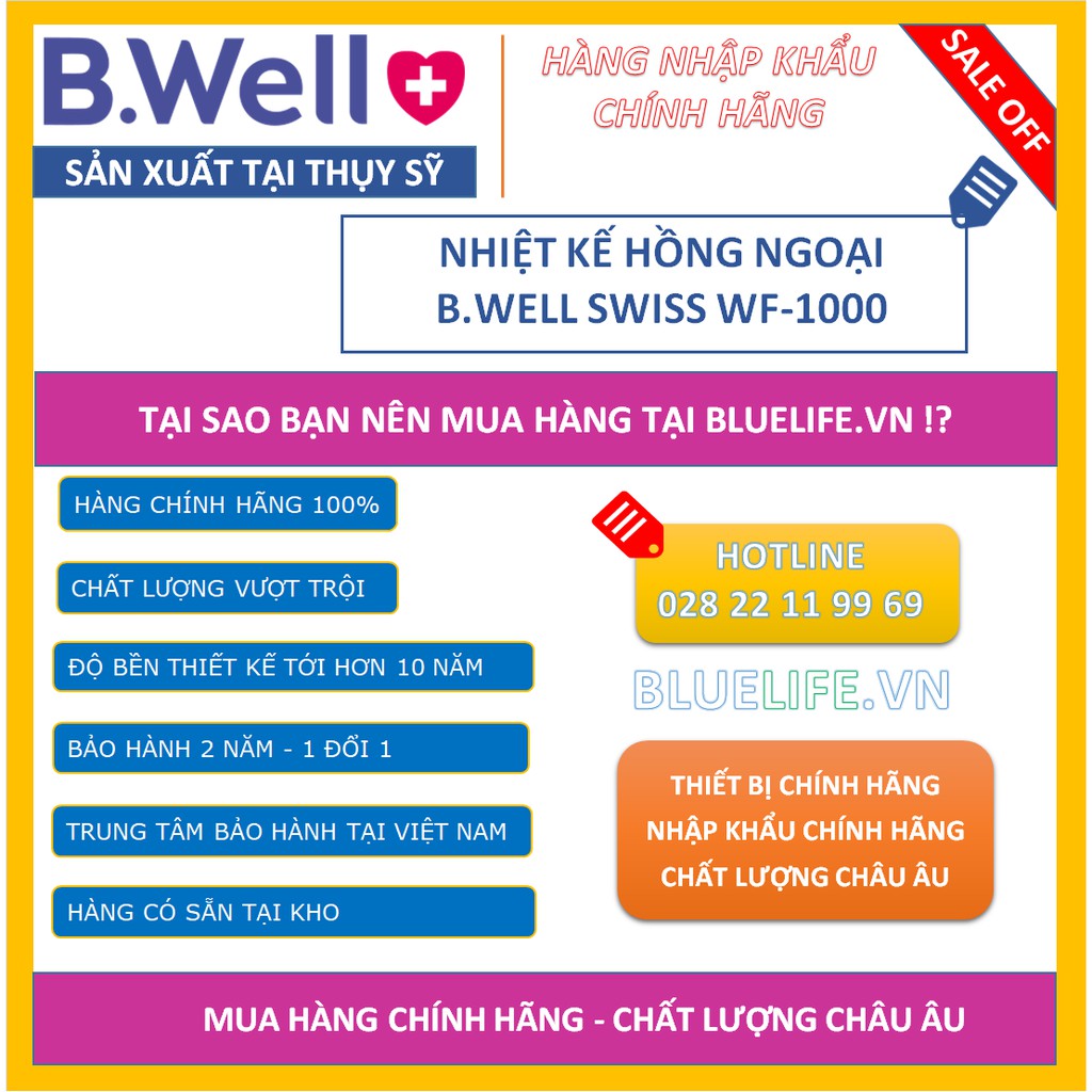 [Hàng THỤY SỸ] - NHIỆT KẾ HỒNG NGOẠI CHO BÉ B.WELL SWISS WF-1000  [100% CHÍNH HÃNG] - BẢO HÀNH 2 NĂM - 1 ĐỔI 1