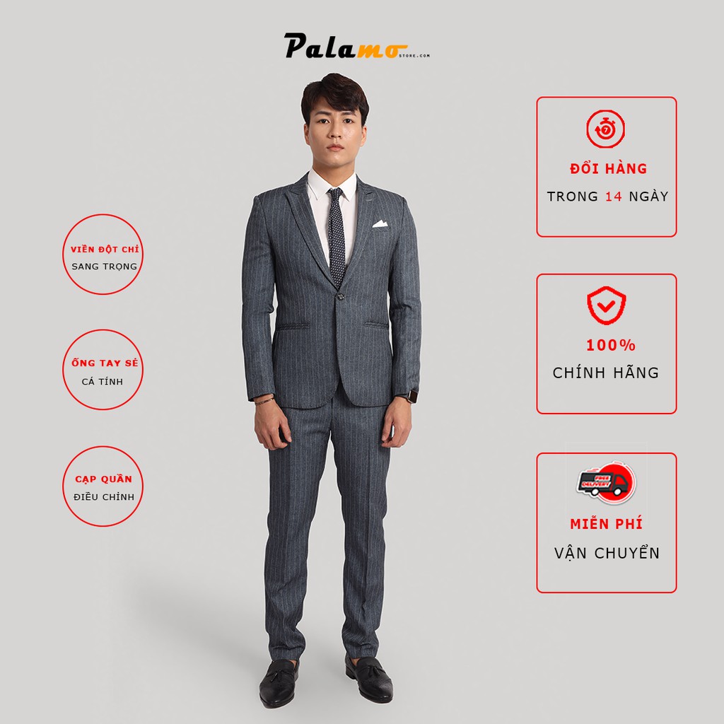 Vest cưới cao cấp PALAMO PLV1023, full size 45 - 95kg, form REGULAR FIT dễ mặc, 2 lớp, viền đột, xẻ ống tay, BH 6 tháng