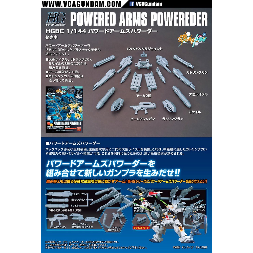 Mô Hình Gundam HG POWERED ARMS POWEREDER Bandai 1/144 HGBF Build Fighters Đồ Chơi Lắp Ráp Anime Nhật [ PHỤ KIỆN ]