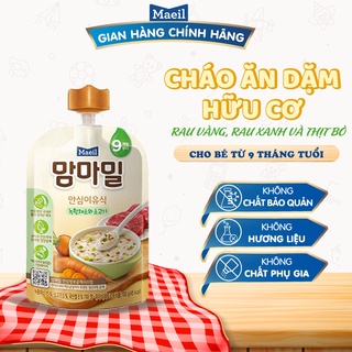 Cháo Ăn Dặm MAEIL Mam’ma Hàn Quốc Vị Rau Vàng, Rau Xanh Và Thịt Bò, An Toàn Cho Bé Từ 9M (100g)