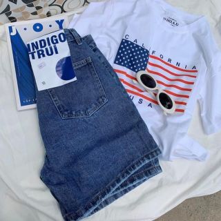 Quần short jean trơn