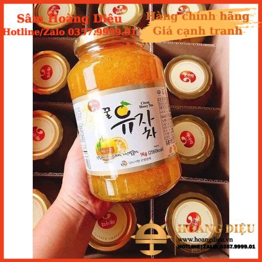 SÂM HOÀNG DIỆU - Trà mật ong chanh đào Hàn Quốc nắp vàng hũ lớn Citron honey 1kg