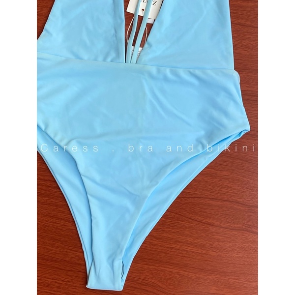Đồ bơi bikini 1 mảnh liền thân hở lưng dây buộc 4 dây hàng Zaful chính hãng