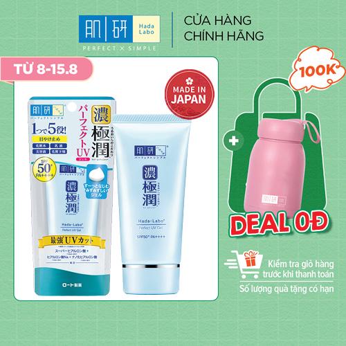 Gel chống nắng dưỡng da ẩm mịn Hada Labo Koi-Gokujyun Perfect Uv Gel (Sunscreen) SPF50+ PA++++ 50g