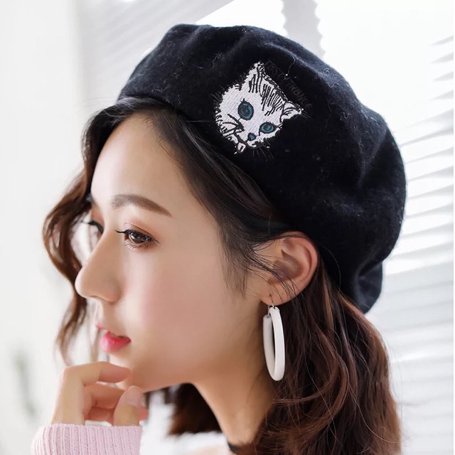 Mũ nồi beret hình con mèo