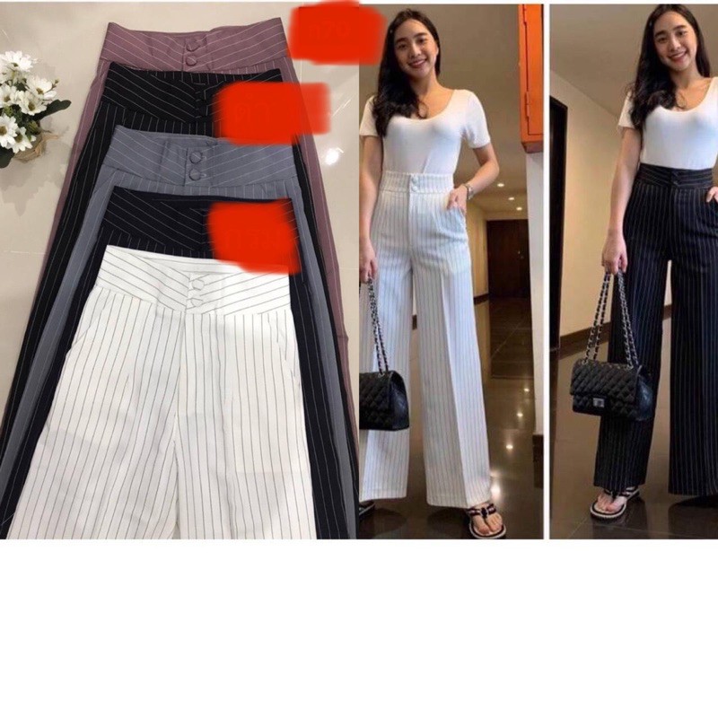 Quần Ống Rộng Kẻ Sọc Hàng Đẹp 💕Quần Culottes Siêu Đẹp | BigBuy360 - bigbuy360.vn