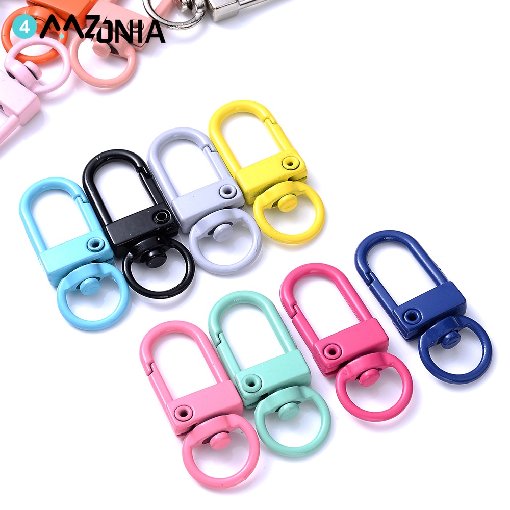 Set 10 Móc Khóa Kim Loại Hình Tôm Hùm Nhiều Màu Sắc Dùng Làm Vòng Tay / Vòng cổ diy