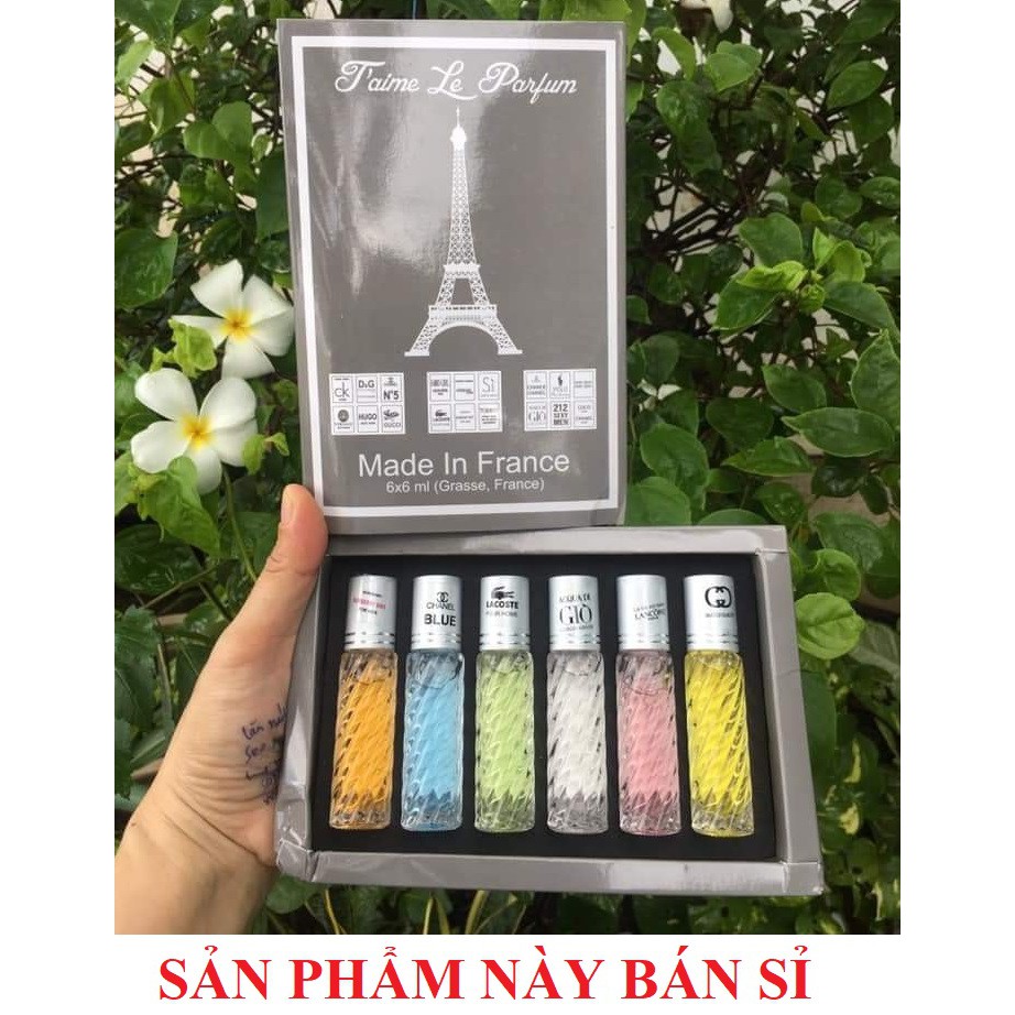 Set 6 chai nước hoa lăn mini 20ml mẫu thử chính hãng thơm lâu