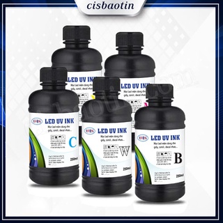 MỰC LED UV MỀM DANH CHO MÁY IN PHẲNG (Soft Led UV Ink) LỌ 250ML(XANH, ĐỎ, VÀNG,ĐEN, TRẮNG)