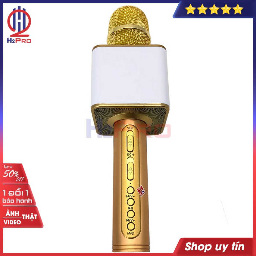 Micro bluetooth karaoke SDRD SD-08 H2Pro cao cấp USB-TF-AUX-pin khoẻ, hút tiếng, không rú rít (tặng 1 dây sạc 30k)