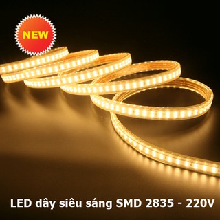 5m Đèn LED dây siêu sáng chất lượng cao SMD 2835 Mạch đôi, 2 hàng mắt led, mạch đồng, dây đồng ( tặng kèm 1 dâ