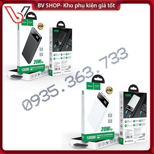 Sạc dự phòng, Pin sạc dự phòng HOCO CJ6 10.000mAh công nghệ sạc nhanh PD 20W + QC 3.0 màn hình kỹ thuật số điện tử