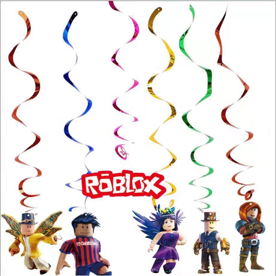 Bộ Bong Bóng Trang Trí Bánh Kem Sinh Nhật Họa Tiết Roblox
