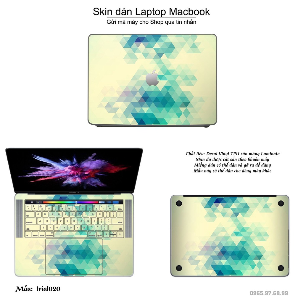 Skin dán Macbook mẫu Đa giác (đã cắt sẵn, inbox mã máy cho shop)