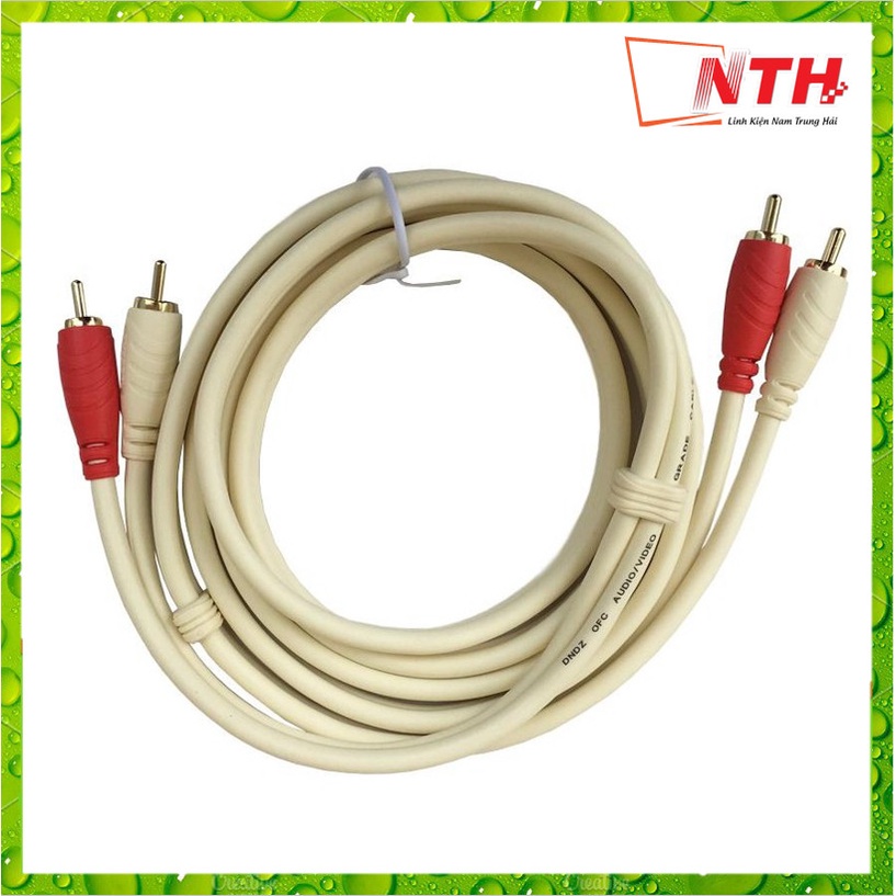 Cáp Nối Dài Dây Loa 2 Đầu AV Bông Sen Ra 2 Đầu AV Bông Sen  Dài 1.5M 1.8M 3M 5M 10M - Dây Trắng Loại Xịn