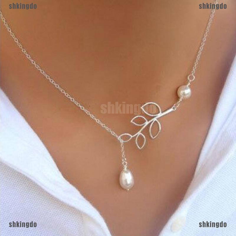 Dây chuyền ngọc trai đính đá quý thời trang