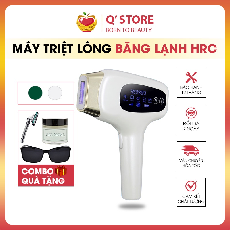 Máy triệt lông băng lạnh HRC, Triệt lông vĩnh viễn Sau 3 Tháng, Giảm 90% Lông Sau 1 Tháng Sử Dụng, BH [12T] QStore