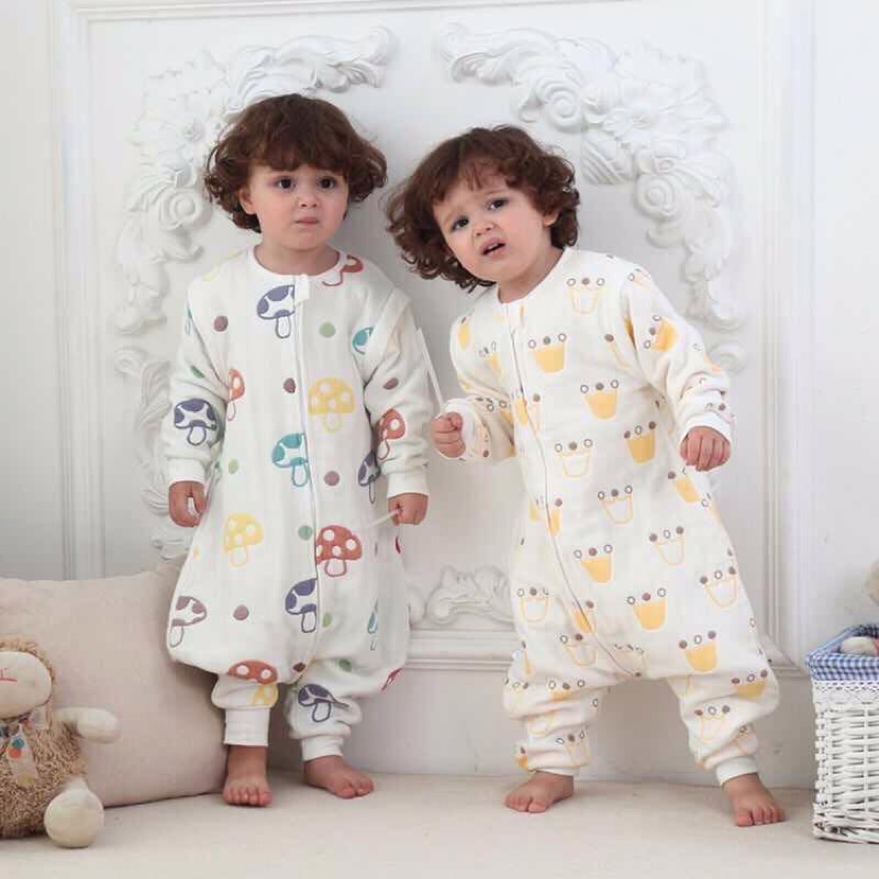 All_forkids:Túi ngủ xô bamboo cho bé bộ ngủ liền thân chống đạp chăn, hàng xuất khẩu