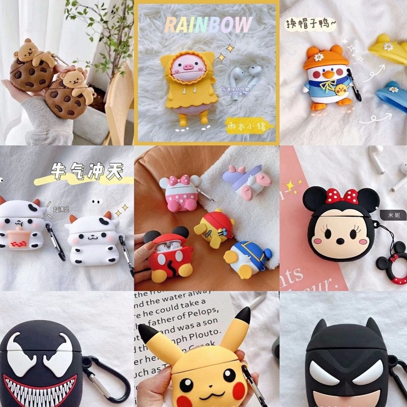 Vỏ Bảo Vệ Hộp Sạc Tai Nghe Remax TWS-10 Mềm Họa Tiết Hoạt Hình Động Vật Dễ Thương Sáng Tạo