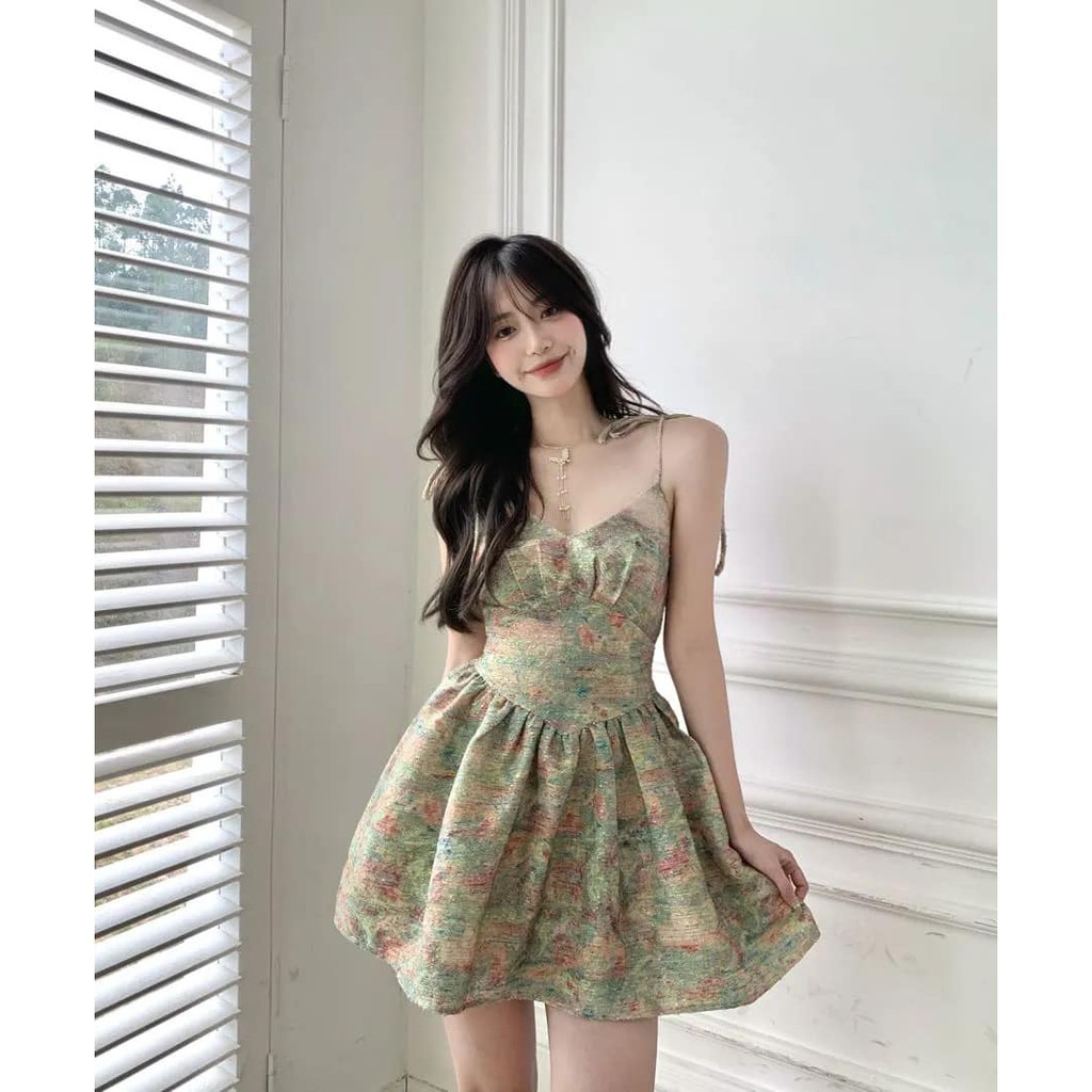 Đầm Với Thiết Kế Eo Phồng Che Khuyết Điểm Tôn Dáng Phong Cách Retro Cổ Điển