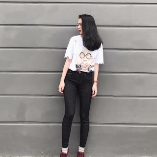 QUẦN JEAN MUỐI TIÊU CO DÃN MẠNH BIGSIZE LƯNG CAO 3710 Molijean