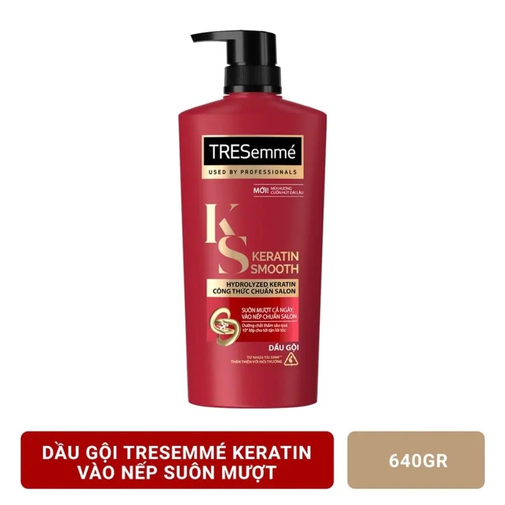 Dầu Gội Tresemmé Keratin Smooth Tinh Dầu Argan &amp; Keratin Vào Nếp Suôn Mượt 640g