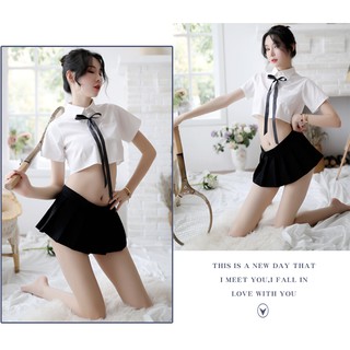 Set COSPLAY nữ sinh ngọt ngào quyến rũ trong phòng ngủ Tặng kèm quần lọk khe Có bán đuôi thỏ
