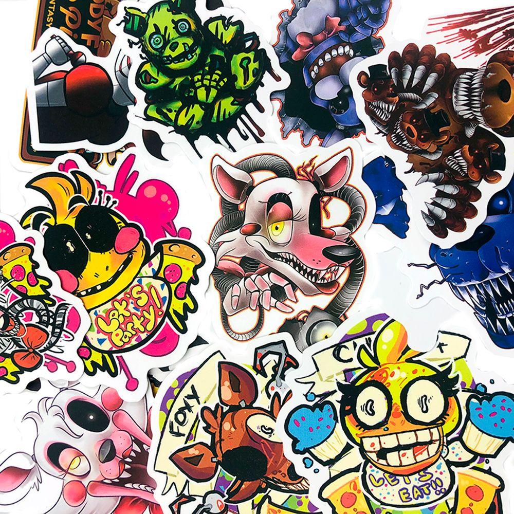 Bộ 50 Miếng Dán Hoạt Hình Five Nights At Freddy Bằng PVC Chống Thấm Nước Trang Trí Nhật Ký / Máy Tính Bảng