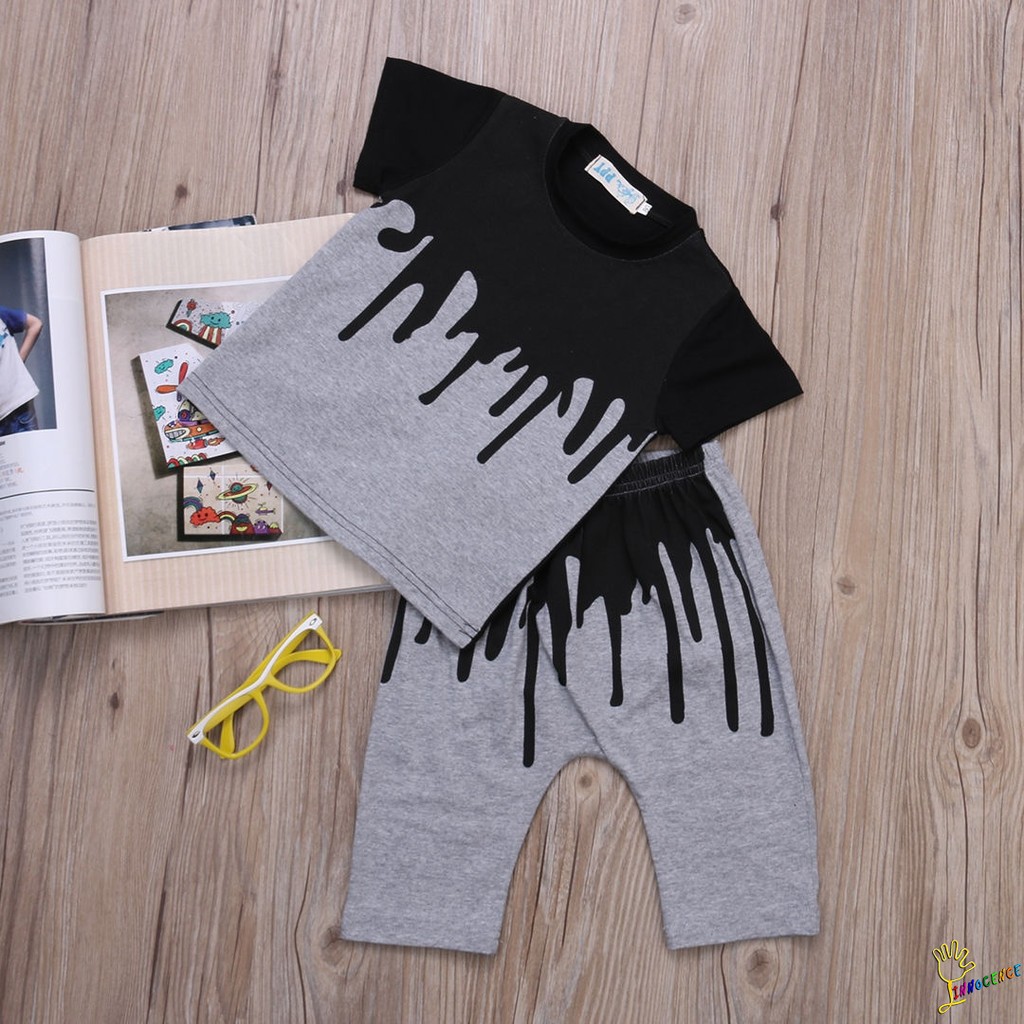 ❤XZQ-2pcs Newborn Toddler Infant Kids Baby Boy Clothes T-shirt Tops+Pants Outfits Set