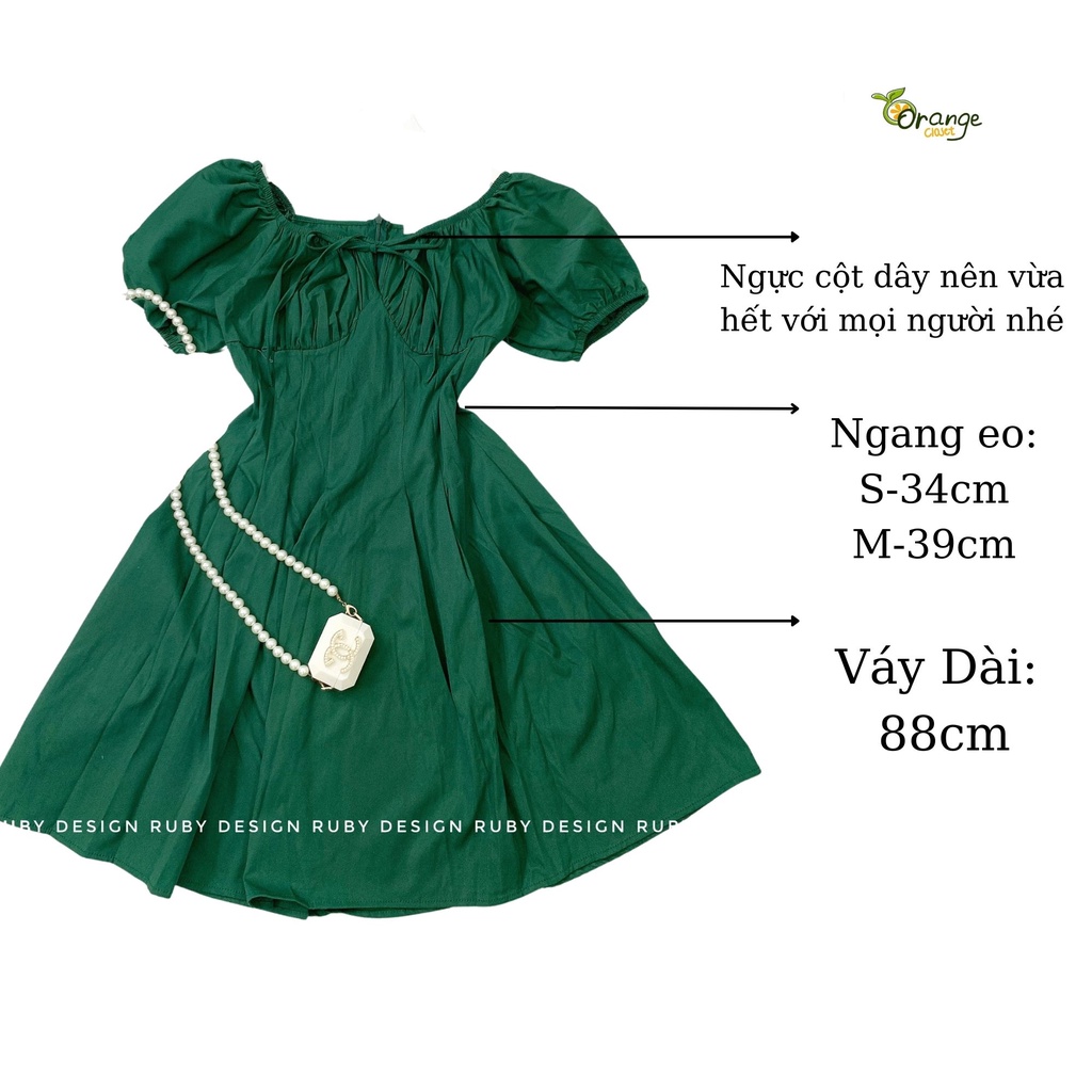 Đầm trễ vai Nơ ngưc , đầm bẹt vai cột cổ. Có Size S M . cổ vuông tiểu thư. Thích hợp dự tiệc Dạo Phố ( Or002) | BigBuy360 - bigbuy360.vn