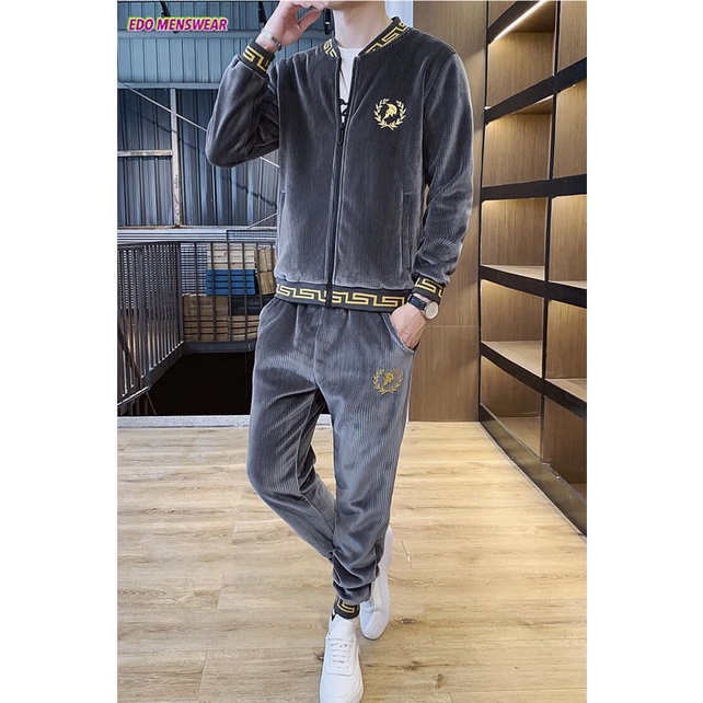 Bộ nỉ nhung nam Edo Menswear, chất nhung tăm dày dặn ấm áp, set đồ bộ thu đông siêu cool ngầu ấm áp 2022