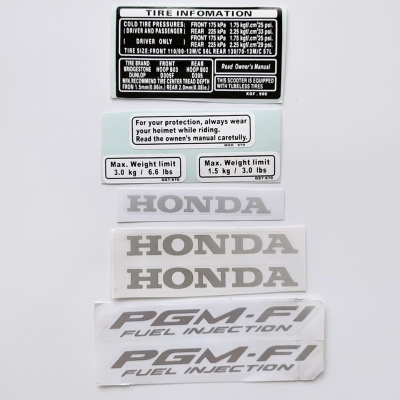 Tem thông số dành cho xe SH Việt