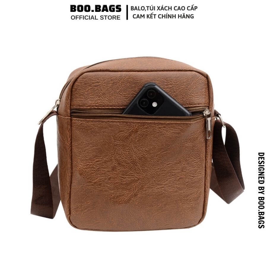 Túi Đeo Chéo Nam Da Pu, Túi Messenger Nam Cao Cấp Đi Học, Đi Chơi Phong Cách Hàn Quốc Boobags  Boo-022