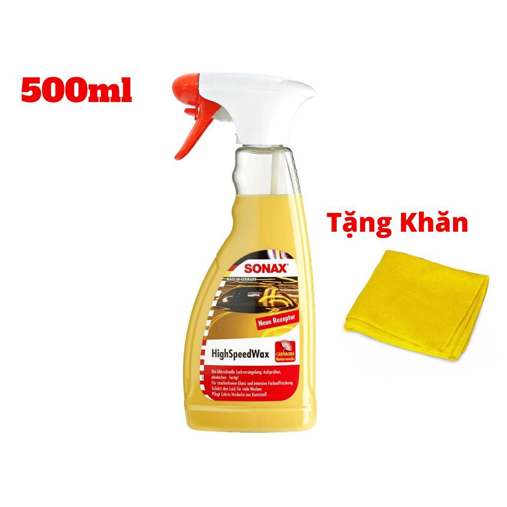 Chai Xịt Đánh Bóng Nhanh Sonax High Speed Wax 288200 Tặng Khăn